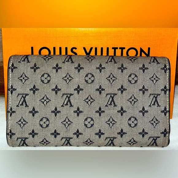 Louis Vuitton Authentic Monogram Navy Mini Lin Continental LV Dust bag & ribbon - Picture 3 of 11